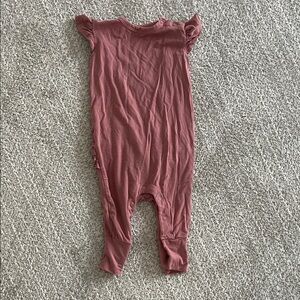 Posh Peanut Pink Ruffled Baby pajamas, 3-6 months